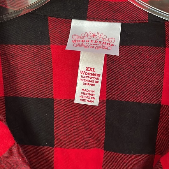 NWOT Women’s Buffalo Checked Button Down Long Sleeve Pajama Shirt - Picture 3 of 3